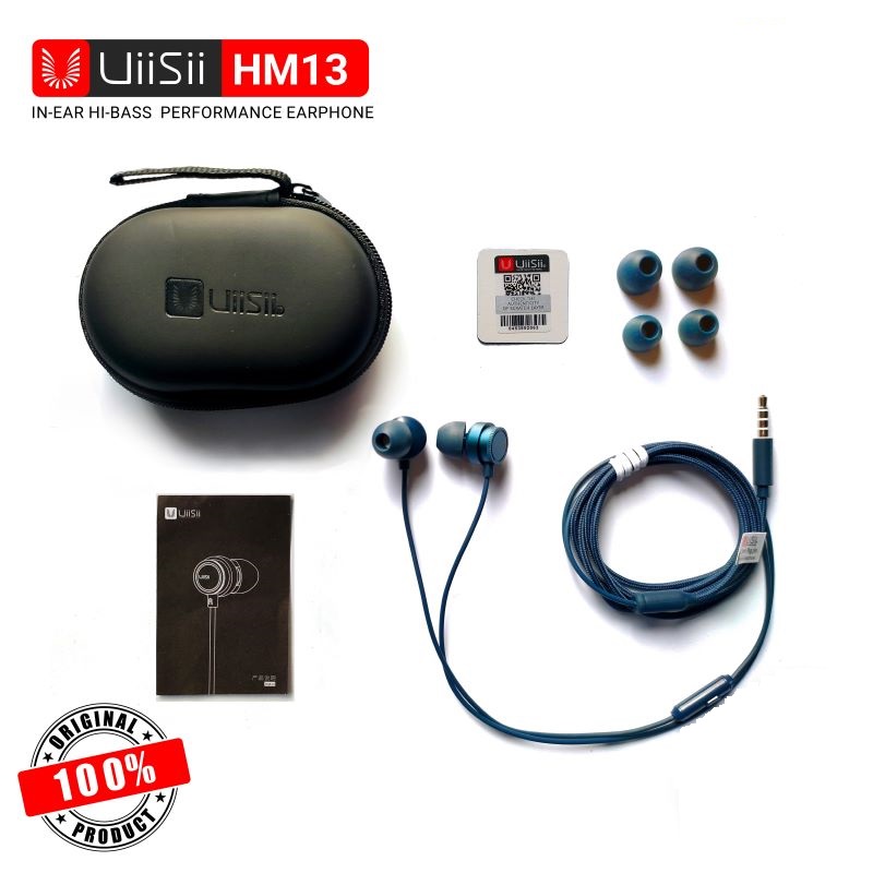 মাইক্রোফোনসহ 3.5mm uiisii hm13 ইন-ইয়ার ডায়নামিক হেভি বেইস মেটাল ইয়ারফোন - 299016669. 