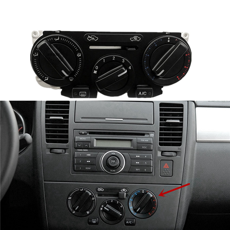 2X Front Center Dash Air Conditioner A/C Heater Switch Climate Control Button Assembly for Nissan Tiida Versa C11. 