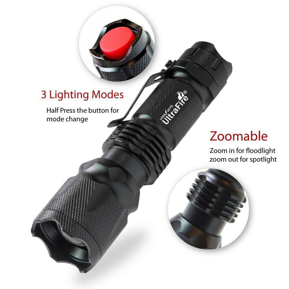UltraFire Powerful 90000LM X 800 LED Light Tactical Military T6 LED Flashlight Torch Work Light. 
