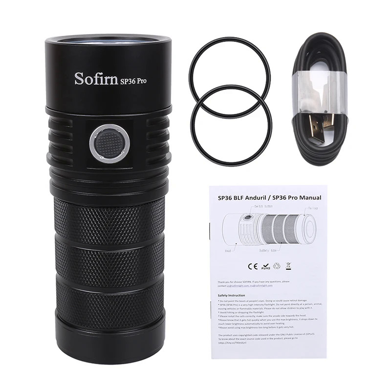Sofirn SP36 Pro 8000lm Powerful LED Flashlight 4 * SST40 USB C Rejected 18650 Torch. 