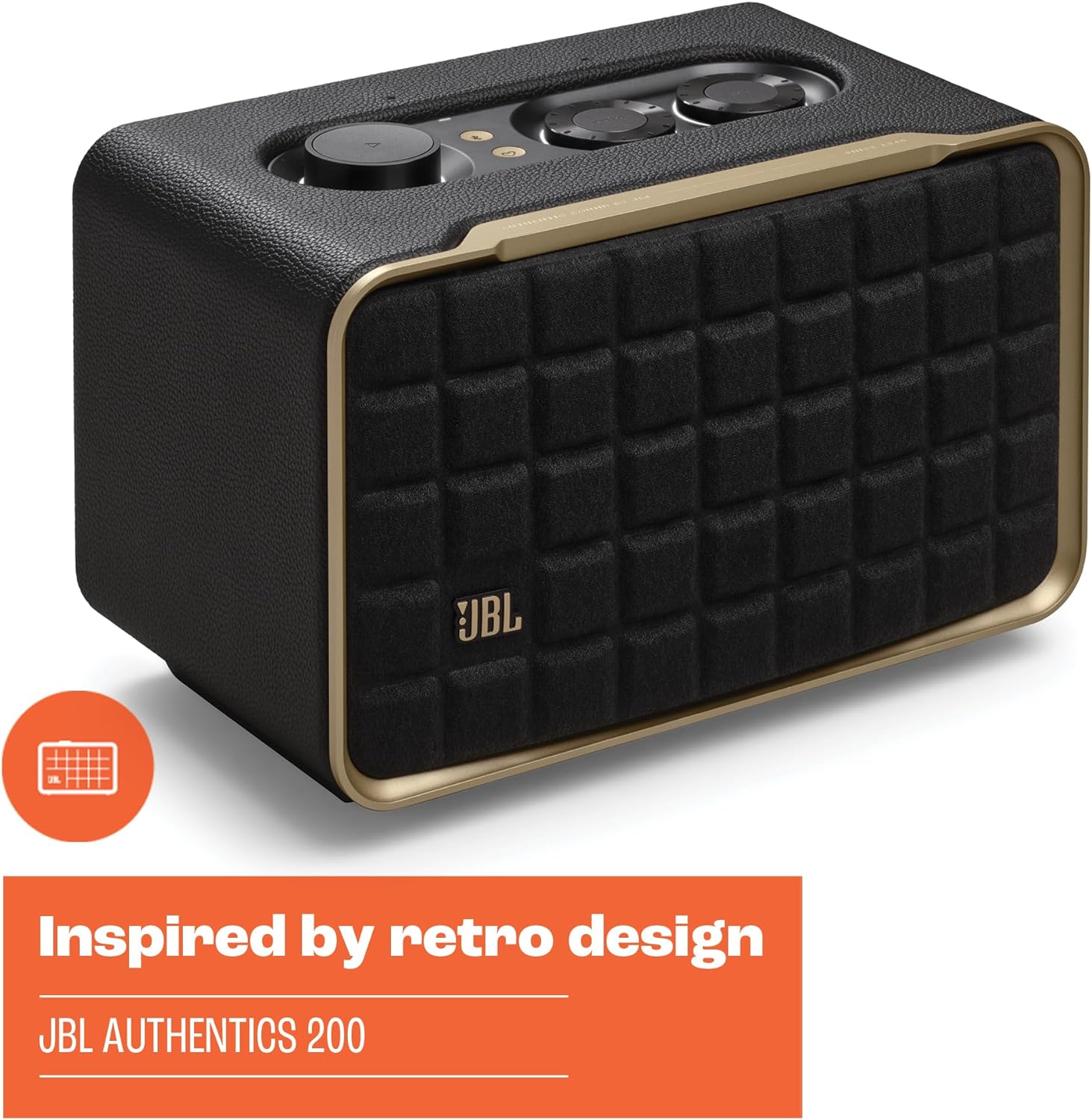 JBL Authentics 200 Smart Bluetooth Home Speaker with Wi-Fi & Google Voice Assistants. 