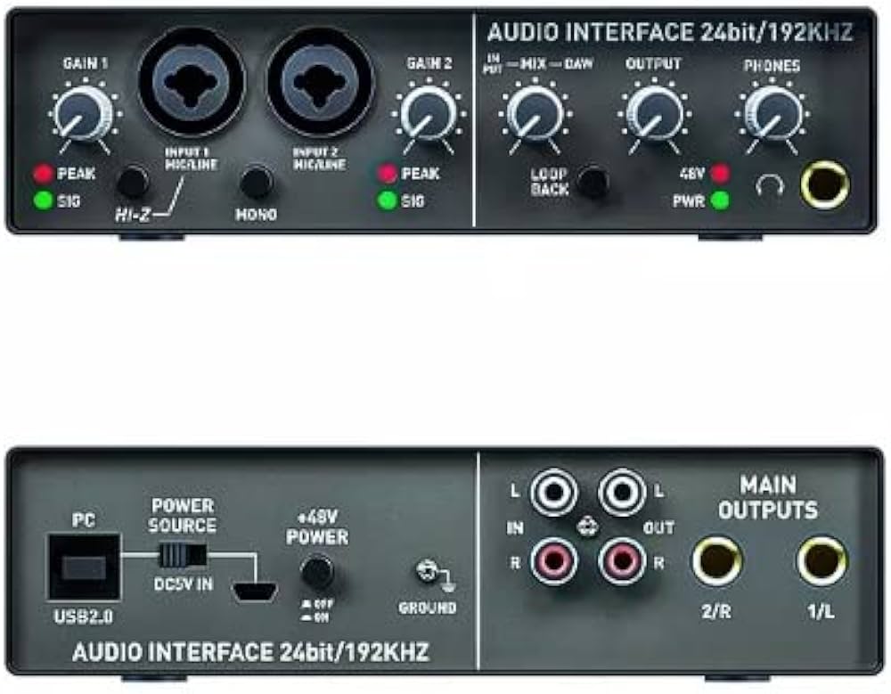 XTUGA E22 Audio Interface Sound Card with Monitoring,Electric Guitar Live Recording Professional Sound Card For Studio,Singing. 