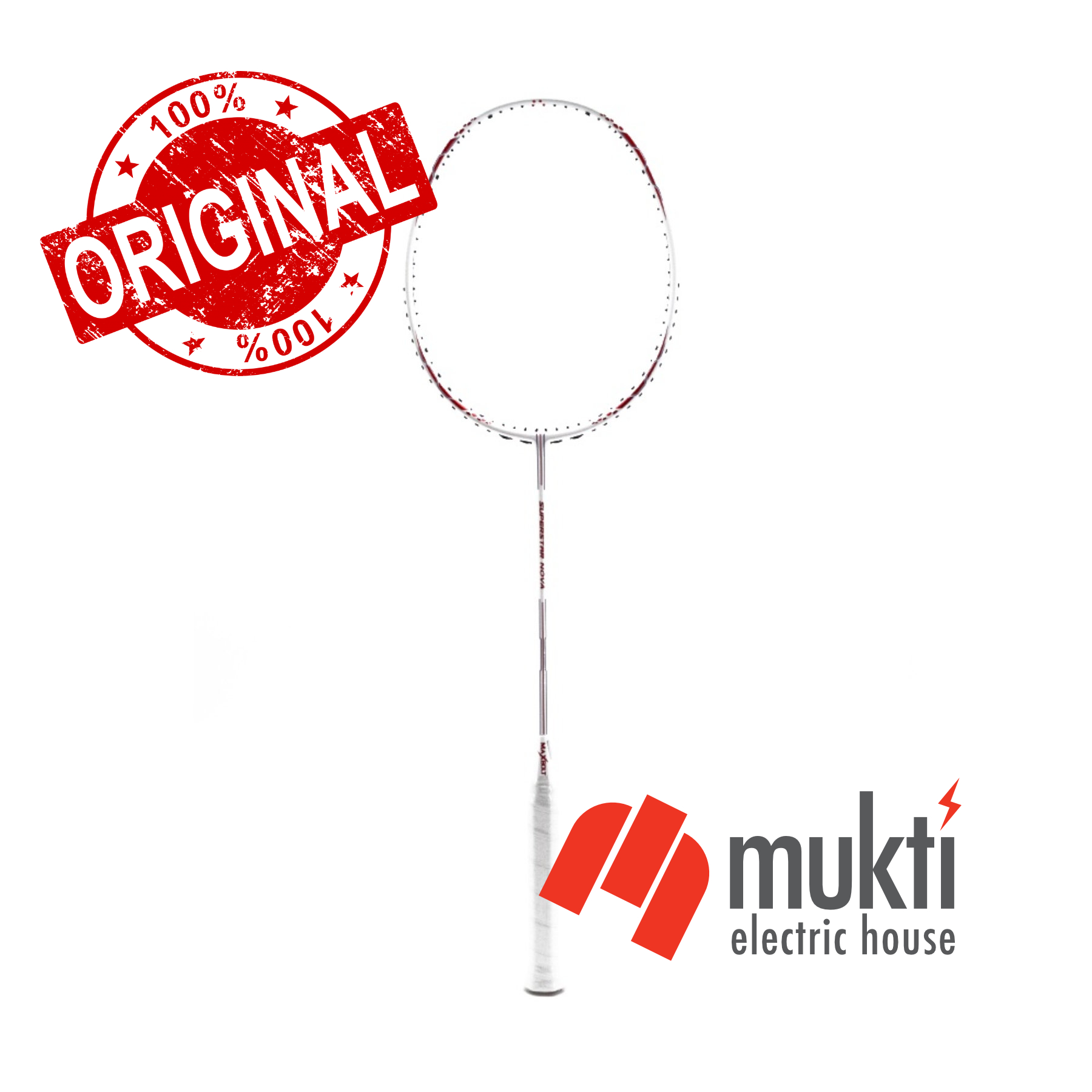 Korea Imported MAXBOLT Superstar Nova Unstrung White Badminton Racket Bat. 
