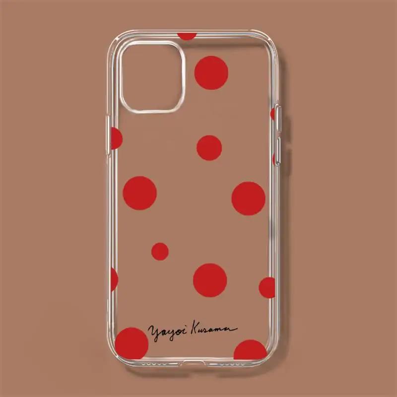 Yayoi Kusama Art Phone Case For iPhone 11 12 Mini 13 14 Pro XS Max X 8 7 6s Plus 5 SE XR Transparent Shell. 
