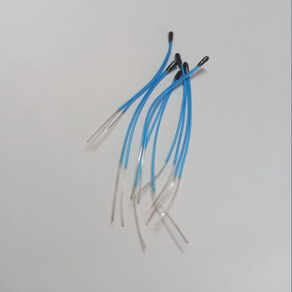 3Pcs 10K NTC Thermistor Temperature Sensor Black Epoxy Bead Probe 55mm 103 Without Connector For General Purpose. 