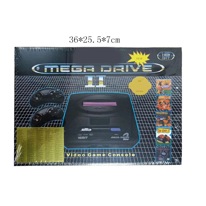 Retro 16Bit Game Console for Sega Mega Drive 2 Old Fashioned MD Game Console(Include 5 different kind of games). 
