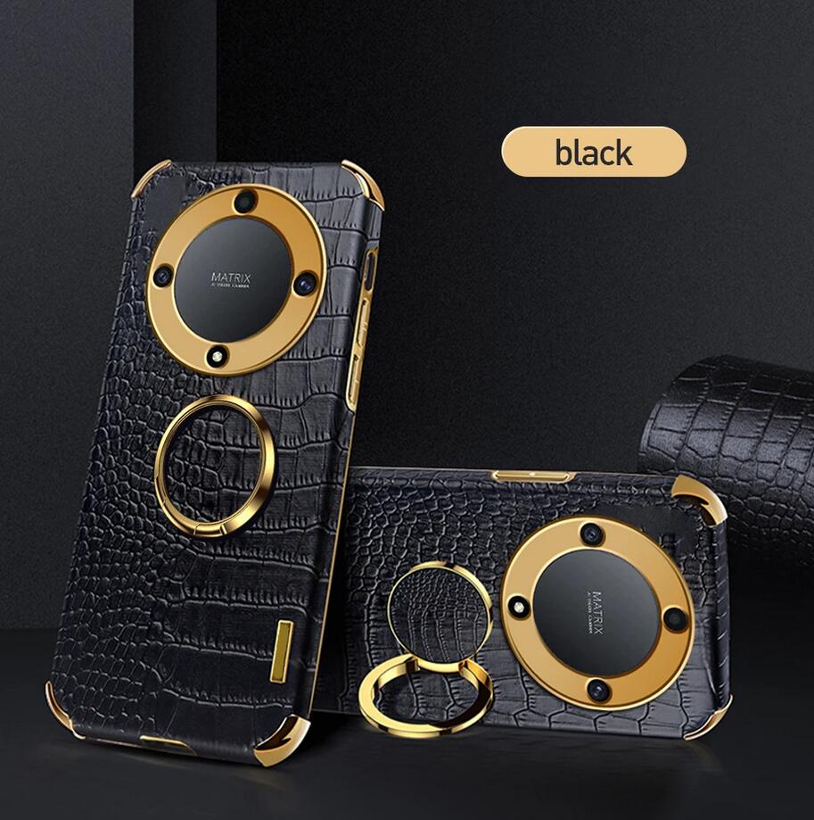 【3C VictoryEagle】Icasocover for honor x9b x9a 5g gold luxury phone case soft leather bumper TPU back
