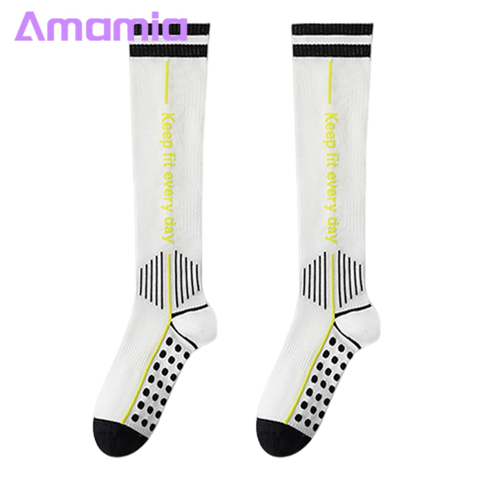 Anti-pilling Compression Socks Cozy Knee-length Winter Socks with Massage Soles for Women Anti-slip High Elasticity Warm Comfortable Yoga Stockings for Jogging Buyers' Favorite Compression Calf