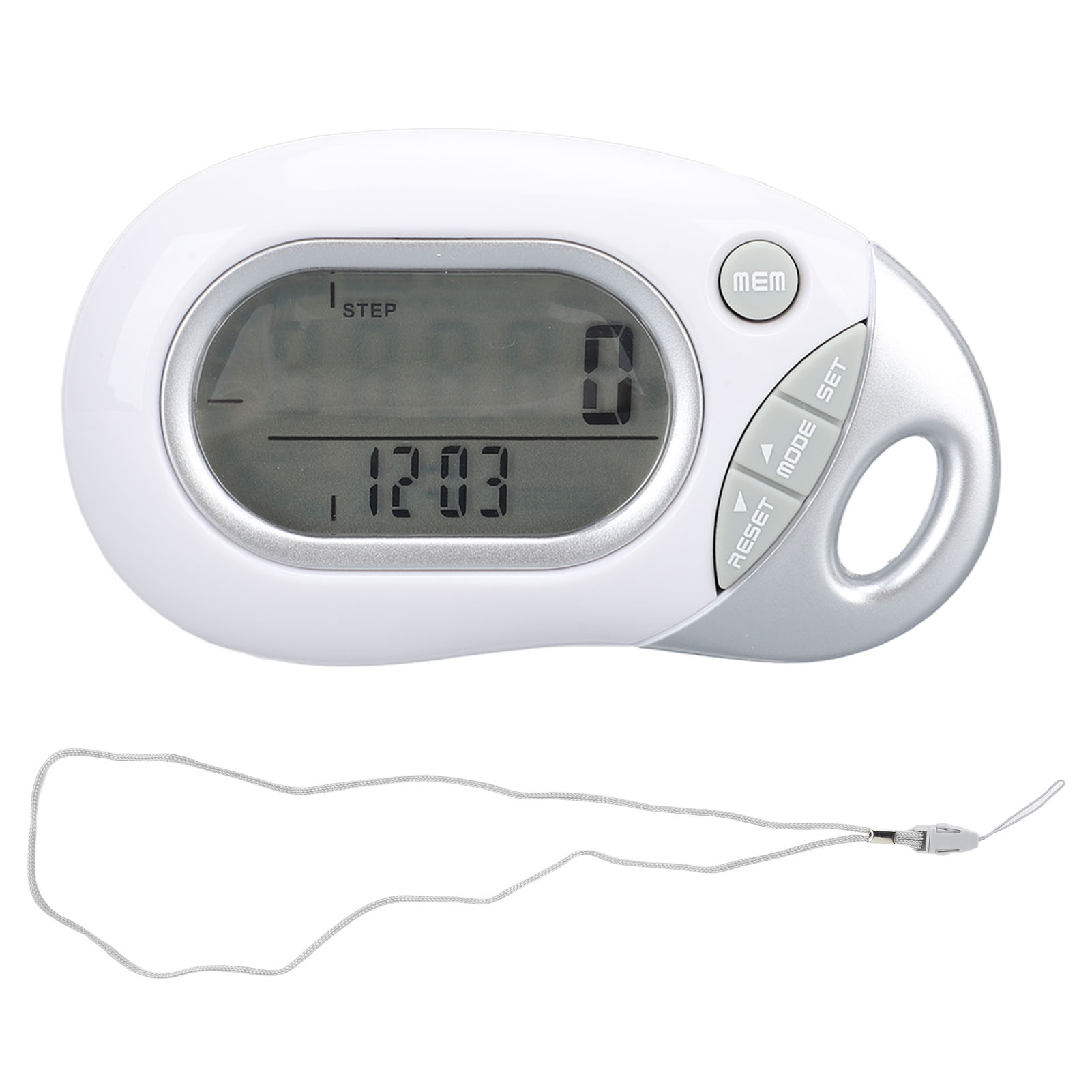 Step Counter User Friendly Data Storage Walking Pedometer Electronic 3D Sensor Portable with Lanyard for Daily Life for Seniors