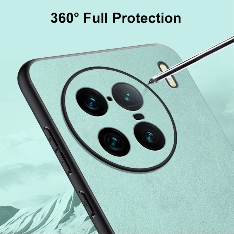 New Phone Case For VIVO X90 Pro Plus Cover 360 Degrees Protection Leather Soft Border Anti-fingerprint Color Blocking Design For VIVO X90 Pro+ Case. 