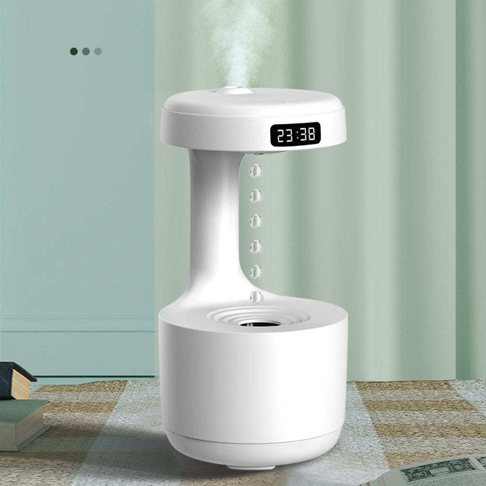 GC Anti Gravity Water Drop Humidifier, Air Humidifier With 800ml Water Tank, Timer, Touch Button, Data Cable, Ultra Silent Fountain Humidifier For Bedroom, Living Room. 