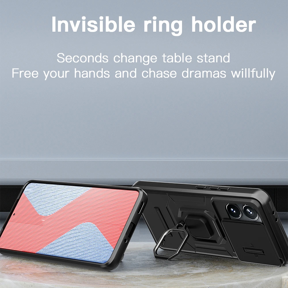 For Xiaomi Poco X6 Armor Ring Case Cover adsorb Car Holder Shockproof Camera Protection Cover For Xiaomi Poco X6 Pro Back cover Phone Cases. 