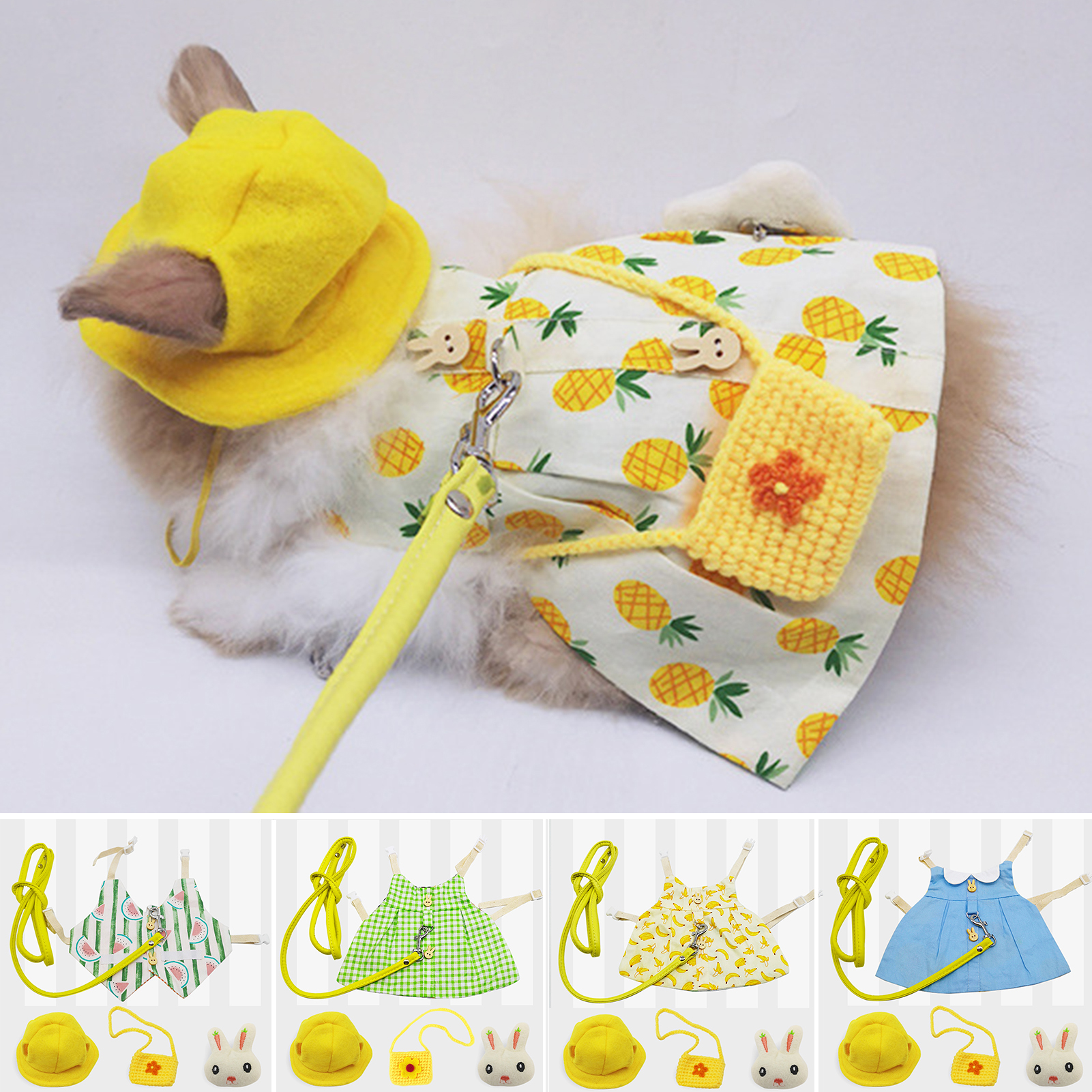 Rabbit Costume Charming Bunny Pet Vest cessories Outdoor Leash Rabbit Clothes. 