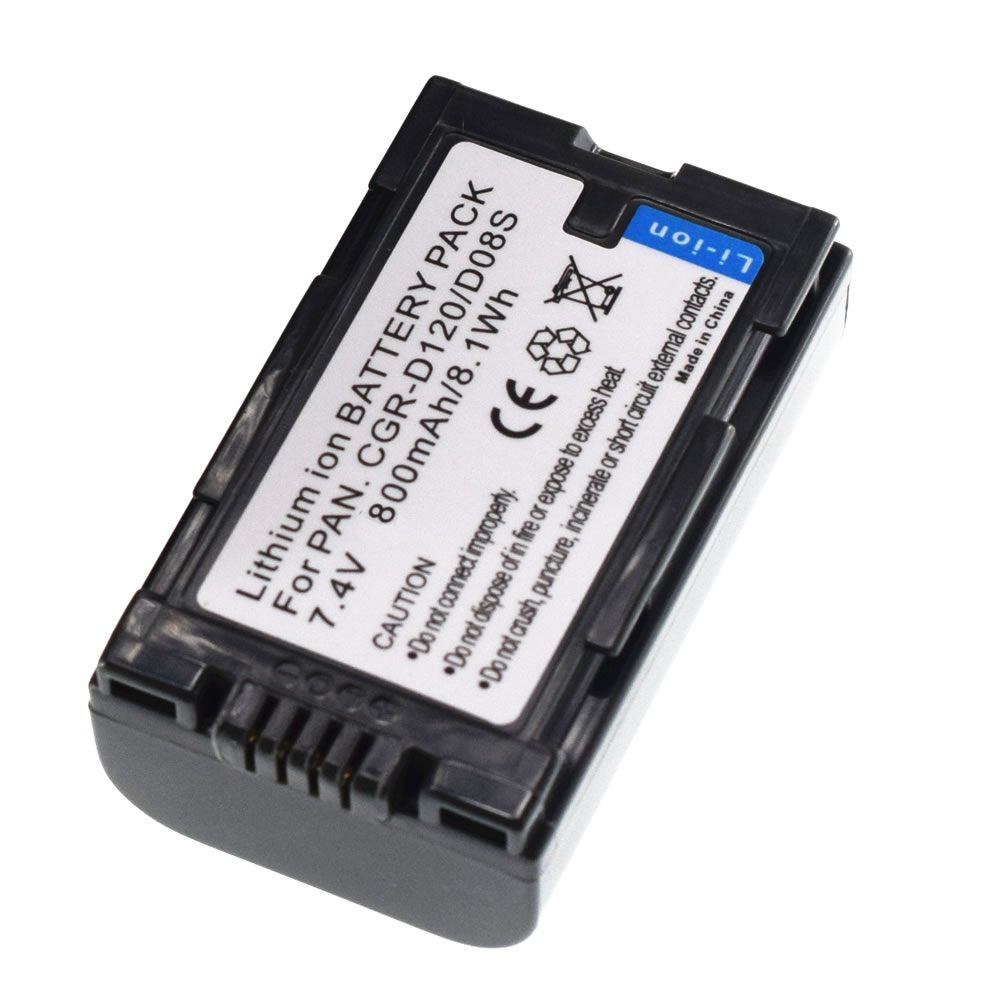 2pcs CGR-D120 D20 D08 Li-Ion Battery Pack for Panasonic D08R D08S NEW Camcorder. 
