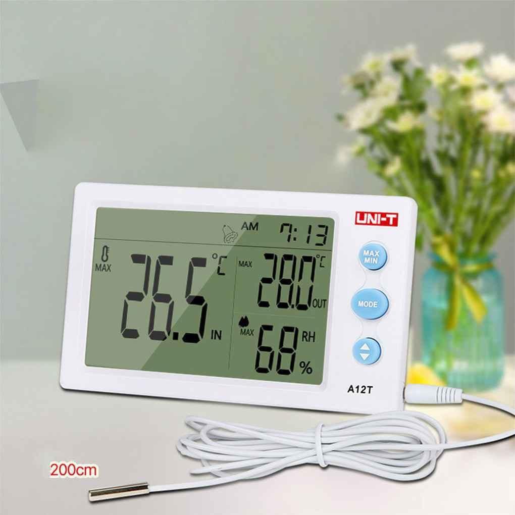 Uni-T A12T  Indoor Outdoor Temperature Humidity Mete with External probe LED Digital Hygrometer with Temperature / Humidity / Calendar / Alarm Clock A12T - Kings Trading. 