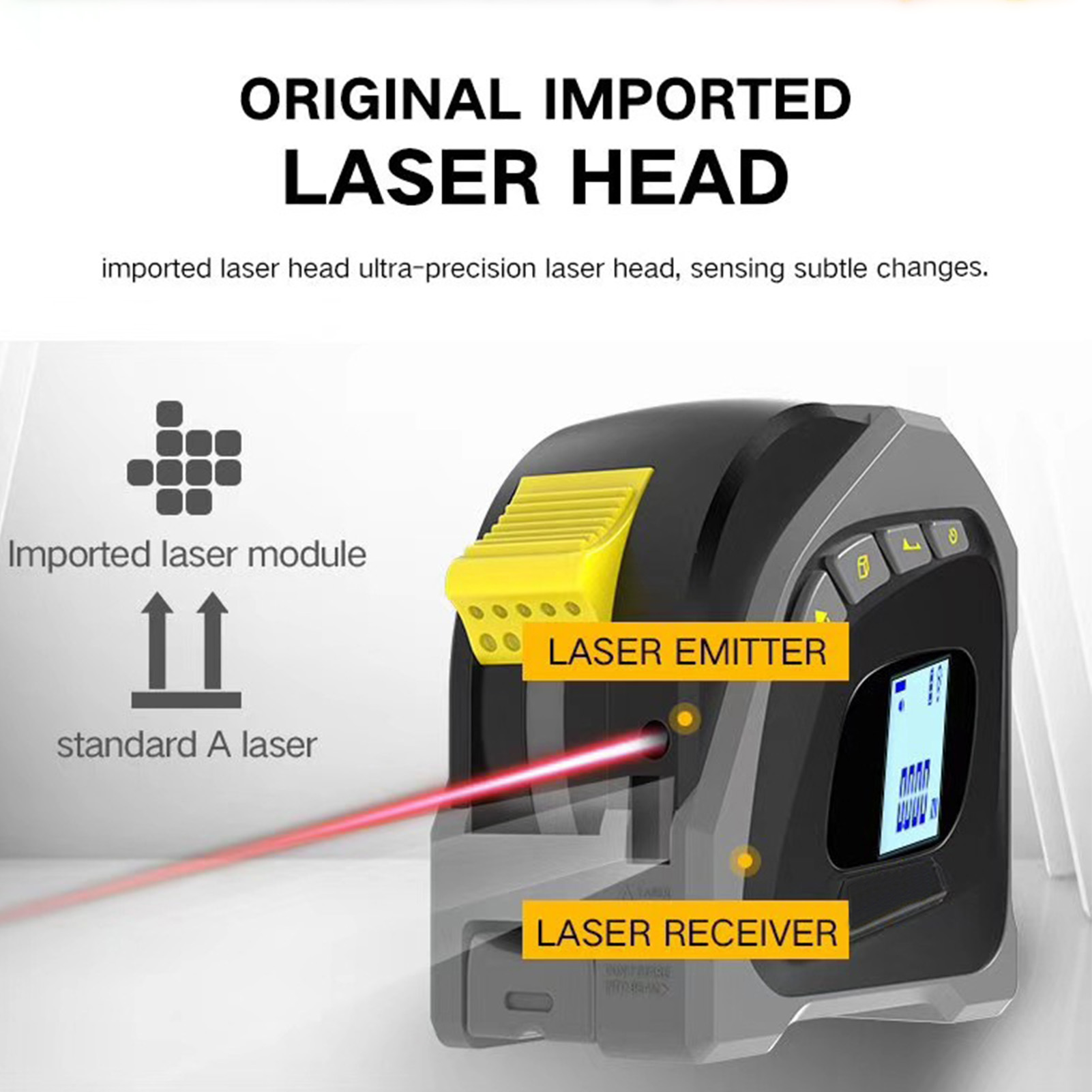 Digital Laser Distance Meter Laser Measure 131Ft/40M Tape Measure 16Ft/5M for Measuring Length Area Volume. 