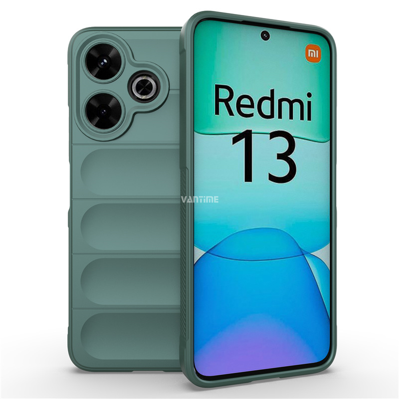 RonRun Cover per Xiaomi 13 Realizzato in silicone TPU morbido e resistente Protezione Protettiva Armor Antiurto Custodia Verde