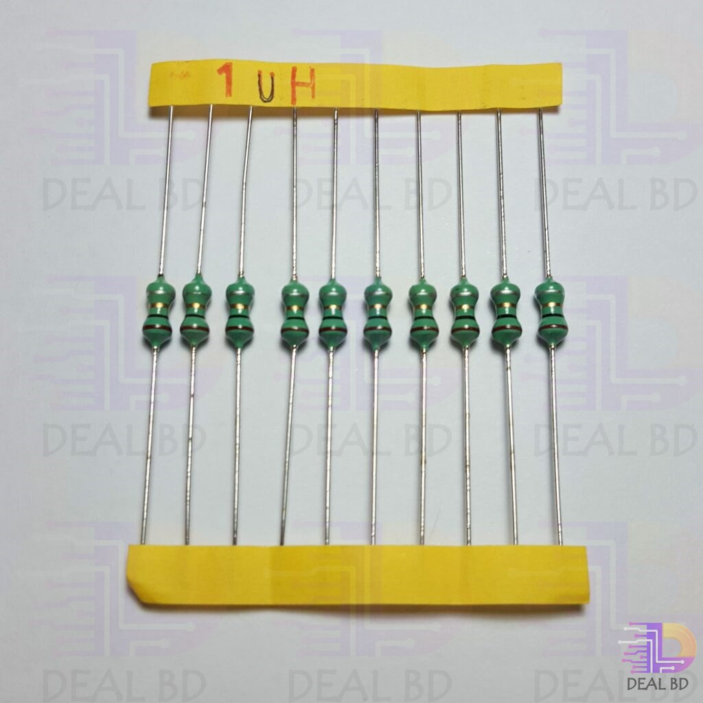 10Pcs- 1.0uH Axi-al Inductor 1.0uH 0.5W Ax-ial Lead Color Ring Conf-ormal Fixed Inductors Ax-ial Thro-ugh Hole For Electronics Projects DIY Electrical Circuitry & Parts. 