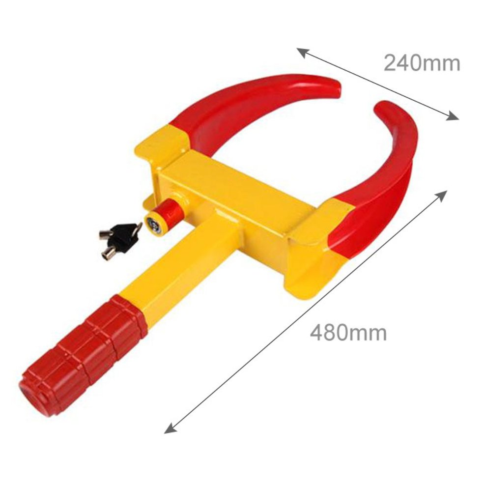 HA 9 Holes Wheel Tire Lock Clamp Anti-Theft Safe Parking Boot for Car Truck SUV-Yellow & orange. 