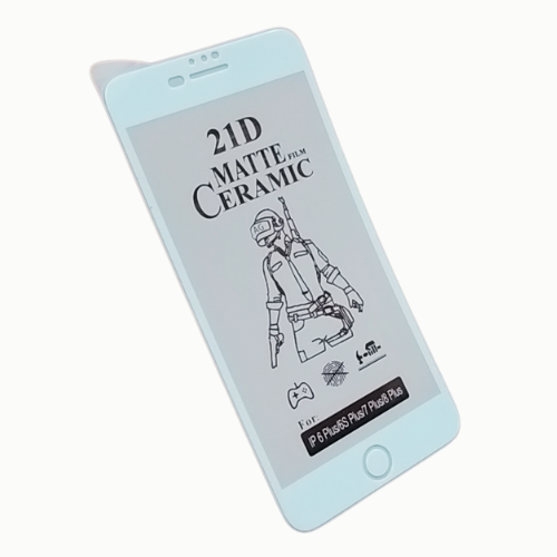 [White Border] Matte Ceramic Film Screen Protector I iPHONE 6 PLUS / iPHONE 6s PLUS I Unbreakable Flexible Ceramic Matte Finishing Display Protector (Not a GLASS). 