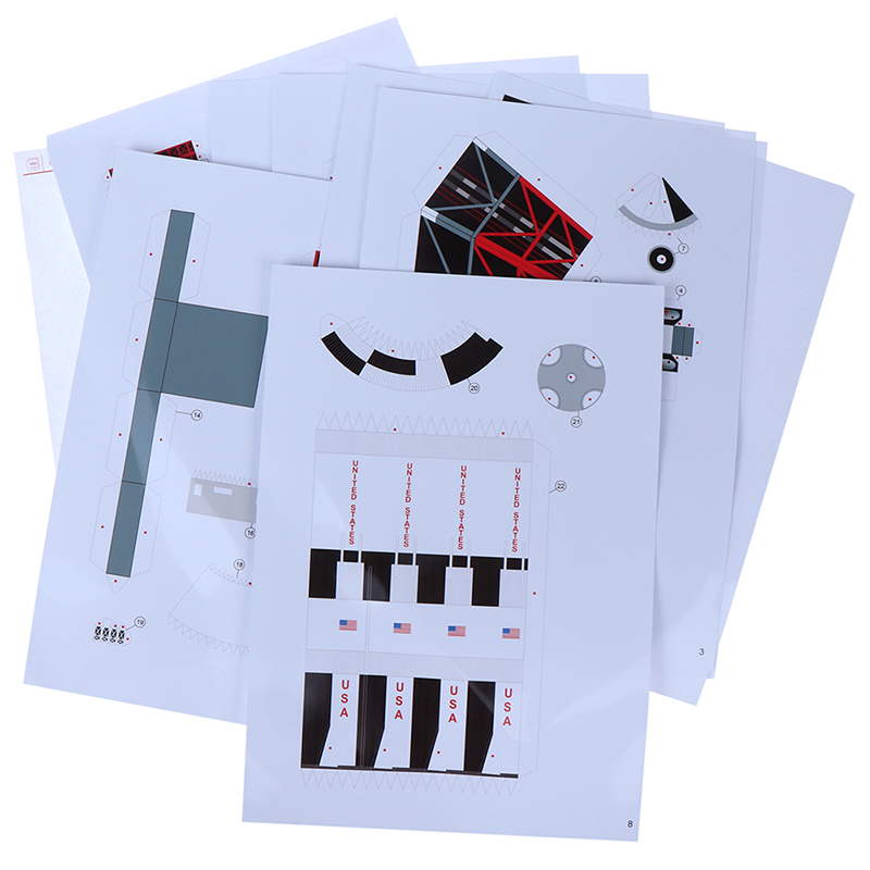 1:300 Saturn V Rocket Paper Model DIY Puzzle Manual Space 3D Origami Paper Toy. 