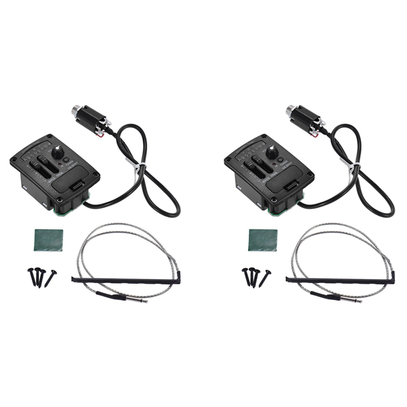2X Uk-300T Ukulele Piezo Pickup Preamp 2-Band Eq Equalizer Ukelele Pickups Tuner System