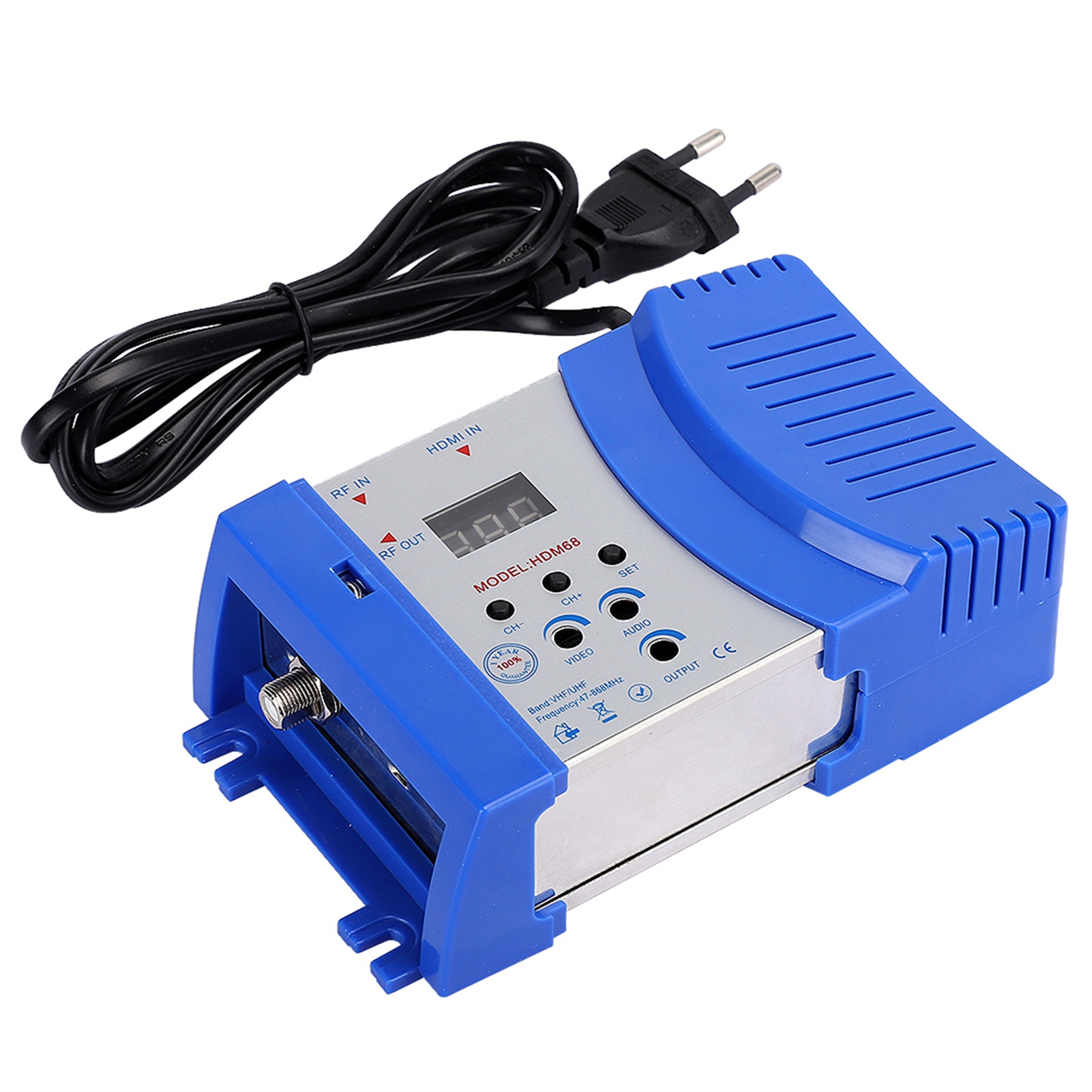 HD Modulator HDM68 Analog High Definition Multimedia Interface RF VHF / UHF Frequency Computer Accessories EU Plug 100‑240V. 