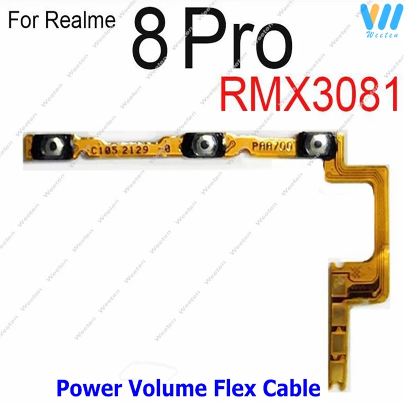 ON OFF Power Volume Button For Realme 7 8 8S 4G 5G 8Pro 8i Power Volume Side Key Mini Button Ribbon Flex Cable Spare Repair Part. 
