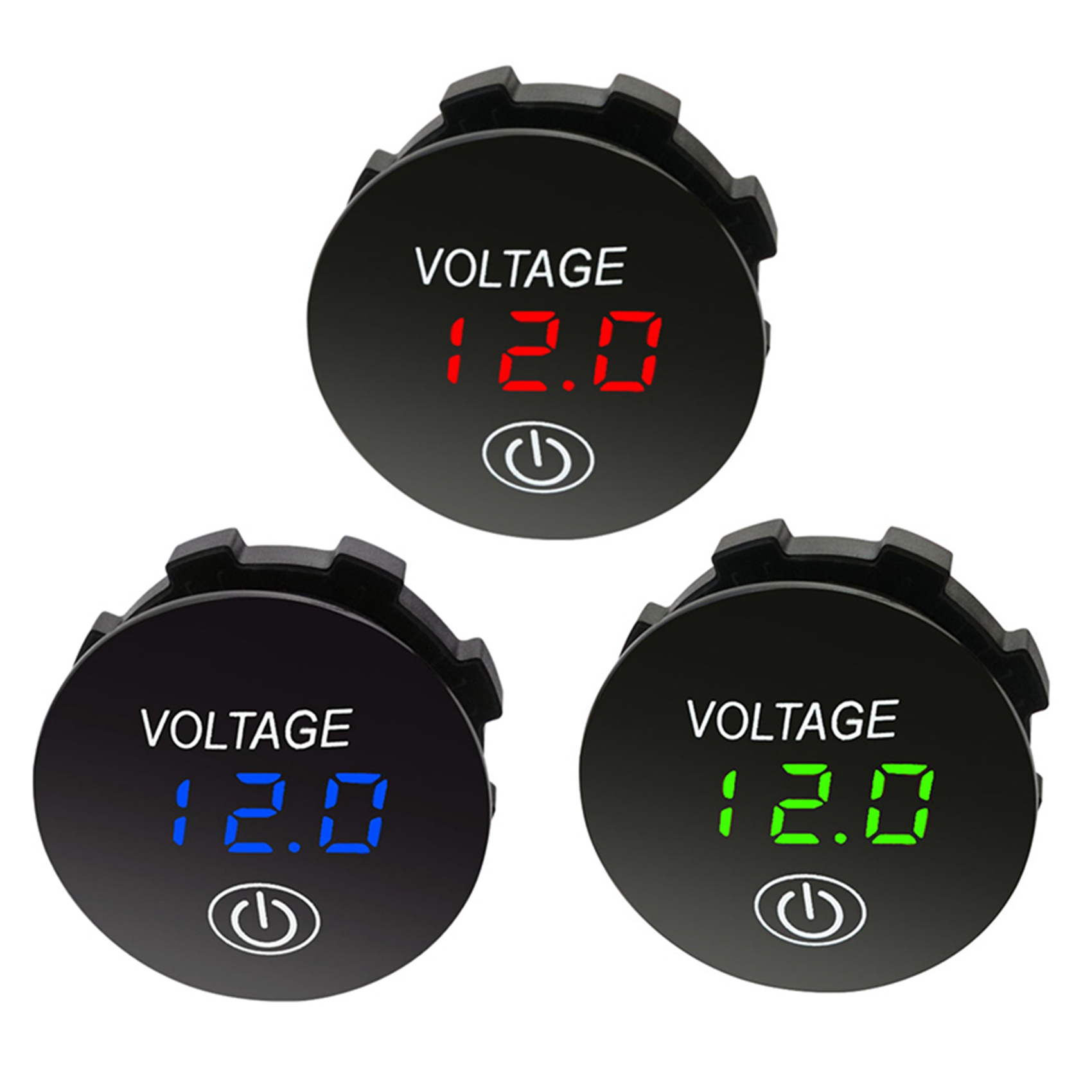 2X Battery Capacity Display Voltmeter LED Digital Voltage Meter with Touch-ON OFF Switch Car Motorcycle DC 3V-35V Green
