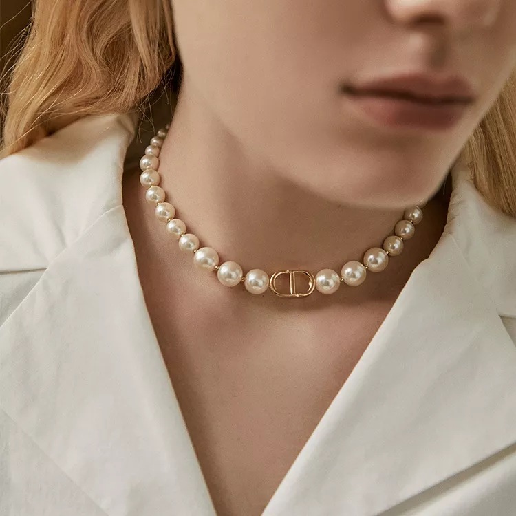 Pearl Necklace Women's Summer Light Luxury High Grade Splice Fashion Style Charm Neck Chain for Girls