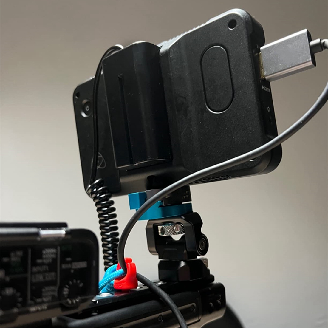 Coiled D-Tap to L-Series F550 Battery Dummy Cable / Shinobi Small Hd/ Camera Monitor. 