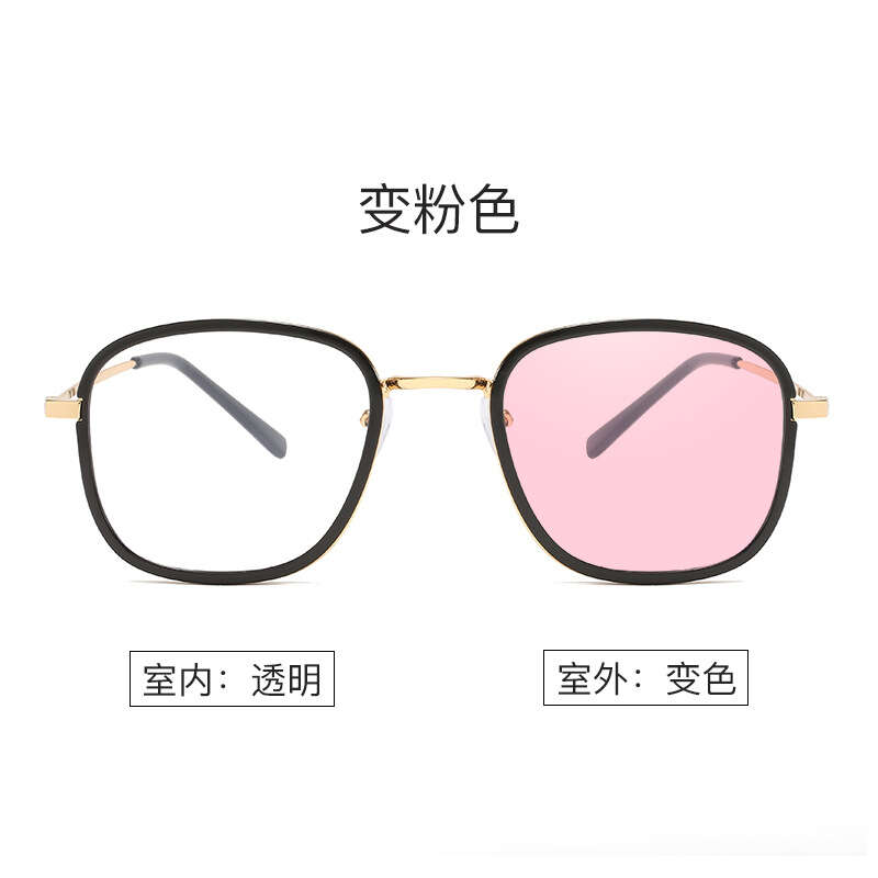 Korean version of artistic student eyeglass frame anti blue light radiation flat lens for women can be paired with myopia glasses, finished 50-600 degrees. 