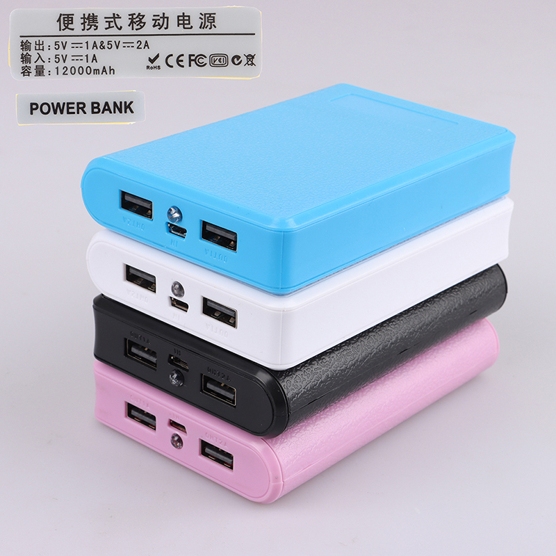 4*18650 Battery Holder 5V Dual USB Power Bank Battery Box Solderless Mobile Power Kit DIY Shell Case Charging Storage Case MJD. 