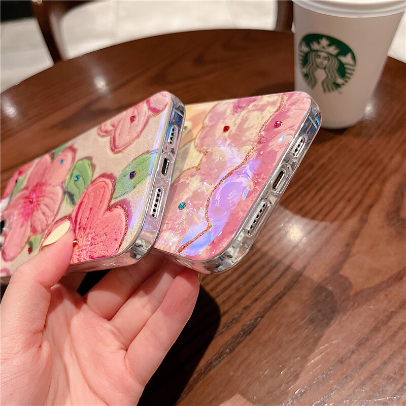 New Phone Case For Realme C53 Cover Soft Blue Light Oil Painting Flower Silicone Anti Shock For Realme C53 Case. 
