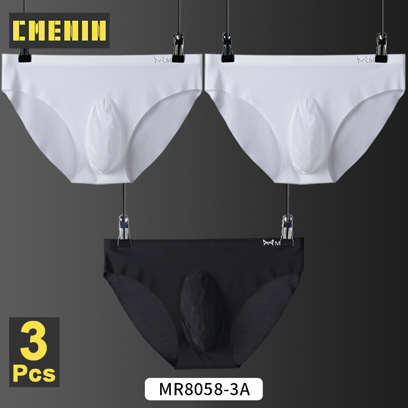 CMENIN MiiOW 3Pcs Nylon Quick Dry Panties Jockstrap Men's Briefs New Man Underwear Brief Men Underpants MR8058