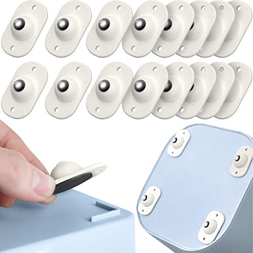 4x self-adhesive mini pasta swivel caster, universal caster under storage box, 360 degree rotating universal pulley for various storage boxes of furniture.. 