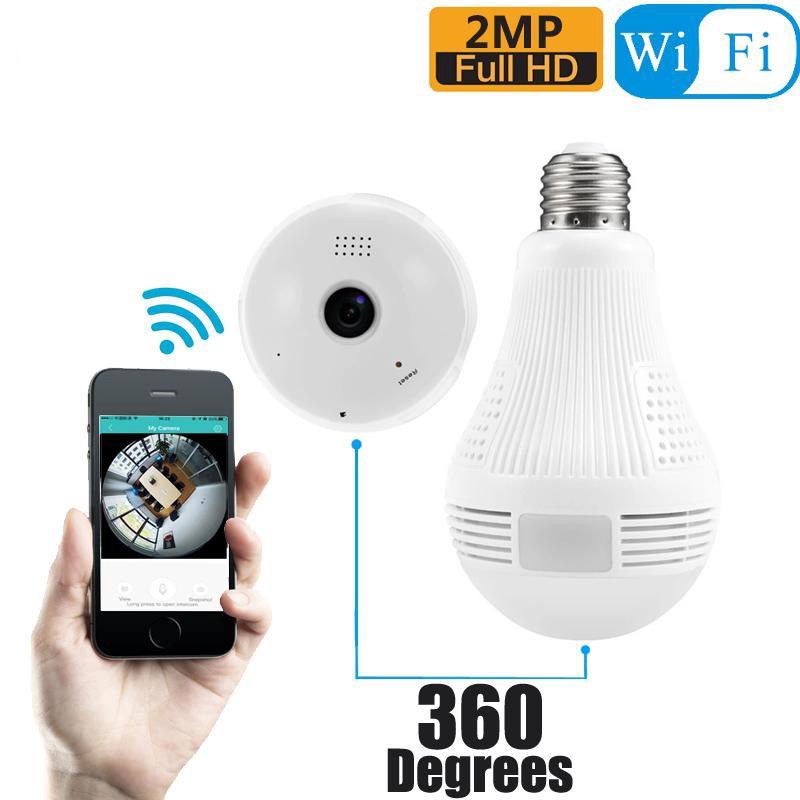 V380 PRO 360 Degree Fisheye Lens Panoramic WiFi Wireless Light Bulb Camera. 