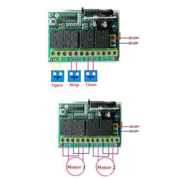 12V 4CH Channel 433Mhz Wireless Remote Control Switch Integrated Circuit With 2 Transmitter DIY Replace Parts Tool Kits. 