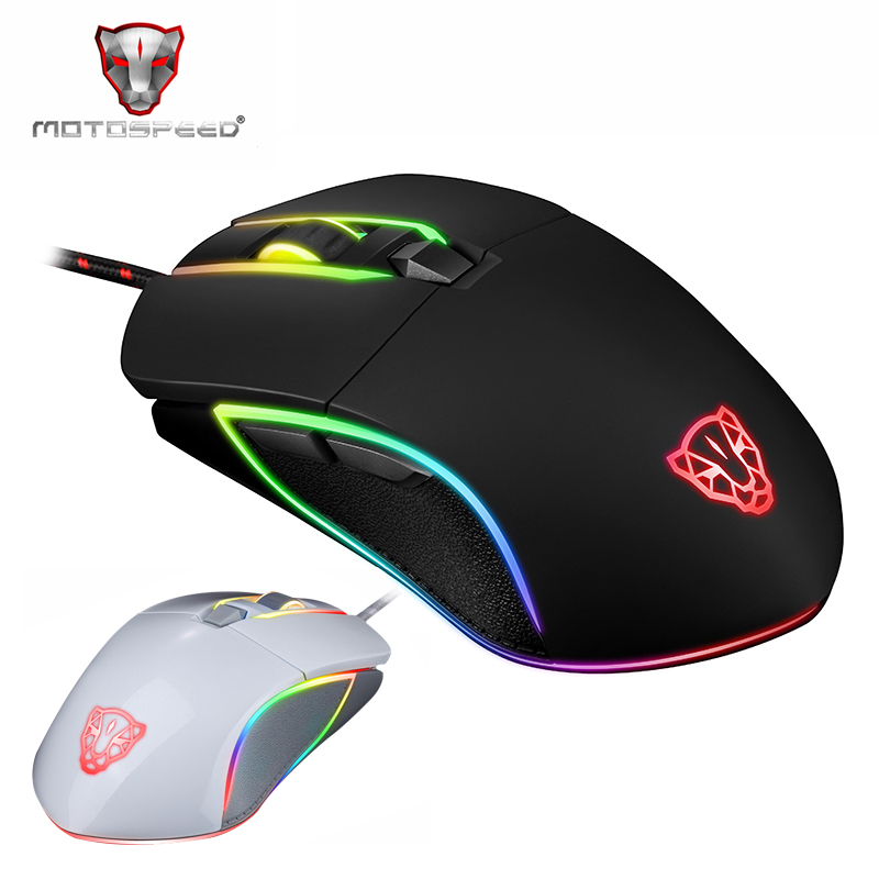 Motospeed V30 RGB Gaming Mouse Gamer Programming 3500DPI USB Computer Wried Optical Mice Backlit Breathing LED for PC Laptop Gam