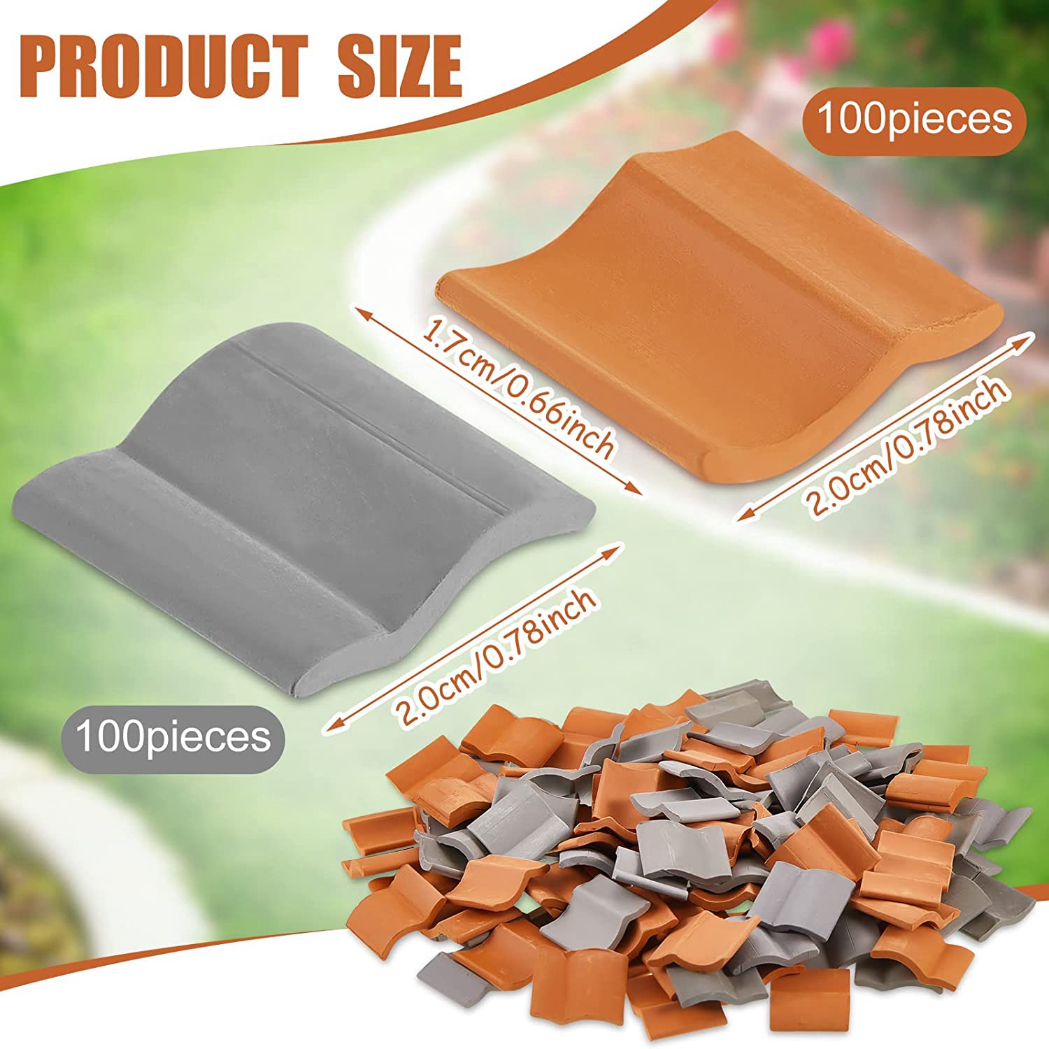 200Pcs Roof Tiles Building Set Miniature Tiles Shingles. 