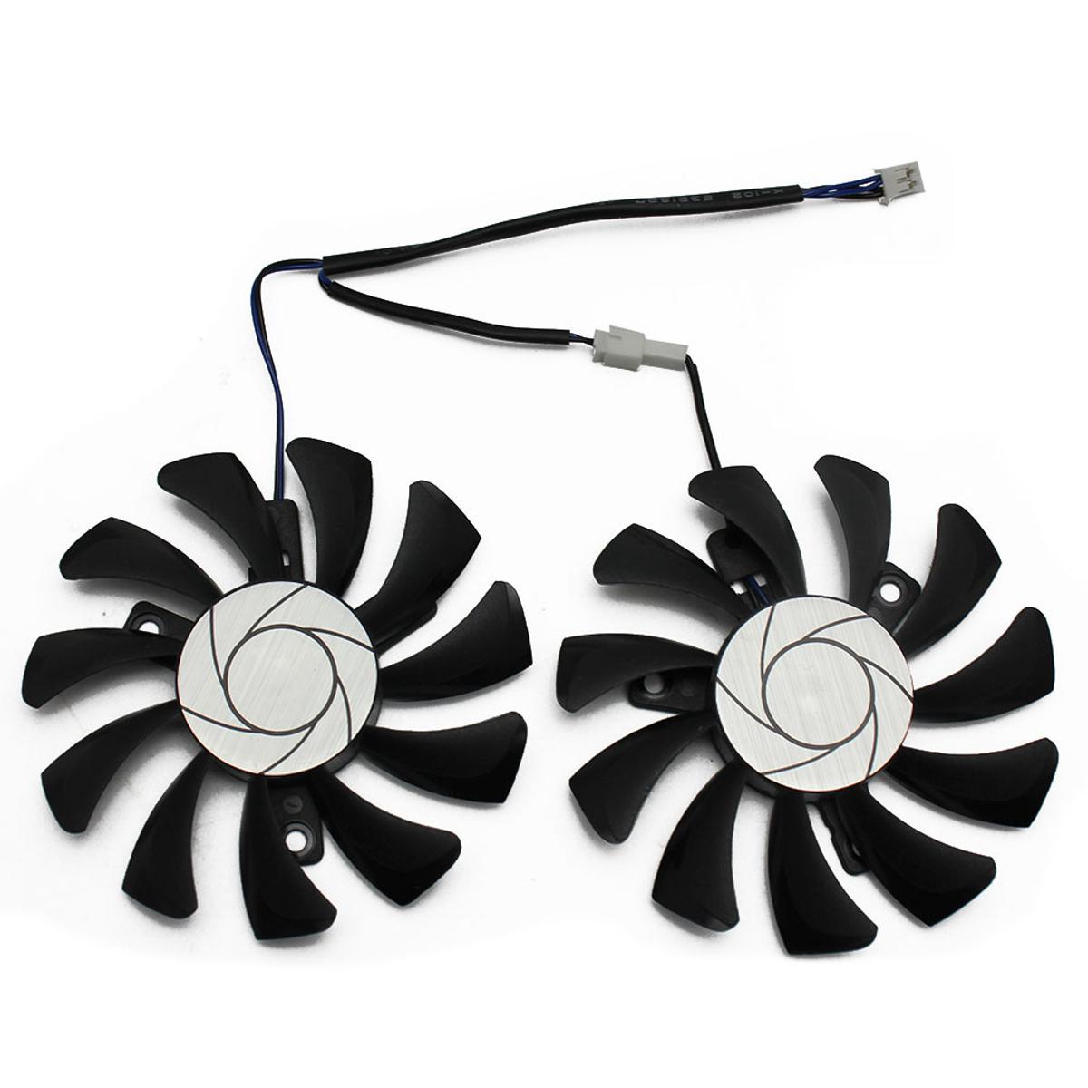 【FUPANG】75mm 2Pin GPU Cooler DUAL Fan for MSI GTX GTX-1050-Ti-4GT-OC Graphic Card Cooling. 