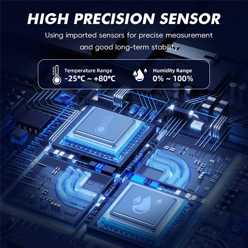 WIFI Temperature and Humidity Sensor Furnishing Temperature and Humidity Detector Intelligent Temperature Humidity Alarm. 