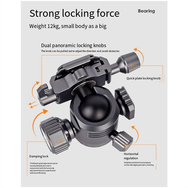 Dual Panoramic Spherical Base Mini SLR Camera Horizontal and Vertical Gimbal Stabilizer Tripod G28S Easy Install Easy to Use. 