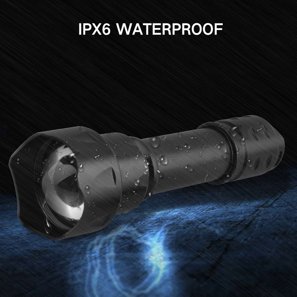 BORUiT T20 Infrared IR 850nm Night Vision LED Tactical Flashlight Zoom IPX6 Waterproof Torch Use 18650 Battery Hunting Lantern. 