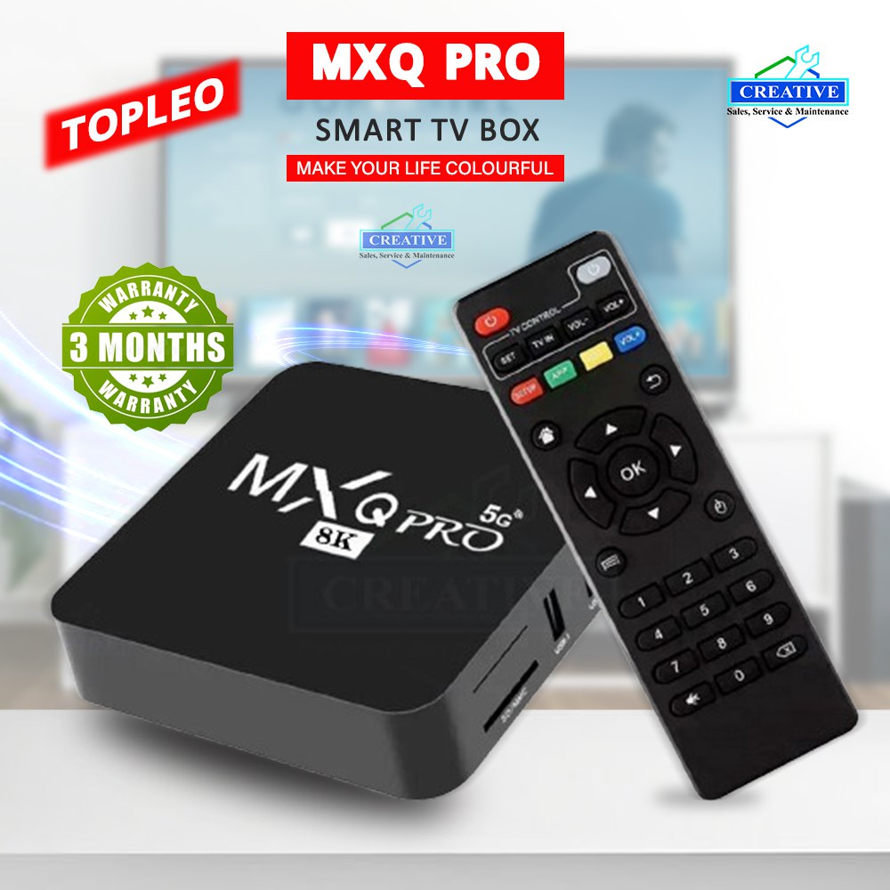 MXQ Pro 8K Android Smart TV Box  Model: 8GB/128GB, Free Dish Line TV Channel, Android TV Box , 4K TV Box. 