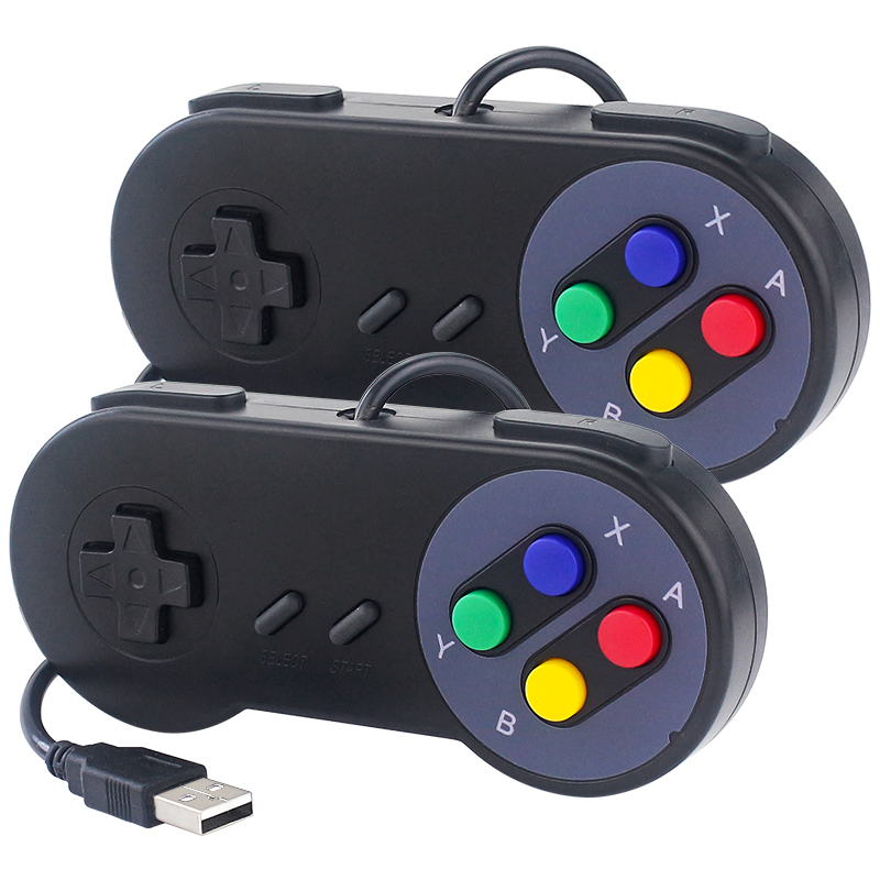 Pi 4 Bberry for Rasp game controller suitable for oPie game i RetrC NESP joystick wired control handle retro game controller 2-piece set USB game controller suitable for P. 