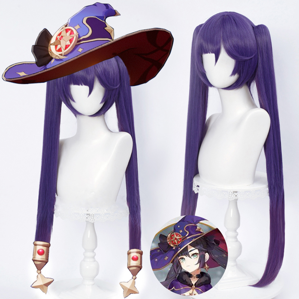 Genshin Impact Cosplay Wig Venti Keqing Barbara Fischl Kaeya Lumine Hutao Amber Series Heat Resistant Synthetic Hair Wigs Cap. 