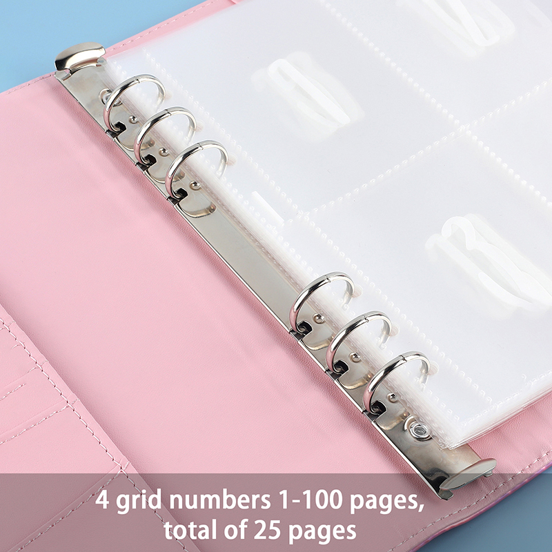25 Sheets Of 100 Envelopes Save Money Challenge Pre-marked 1-100 Money Bag Cash Filler A5 Ring Adhesive Insertion Replacement. 
