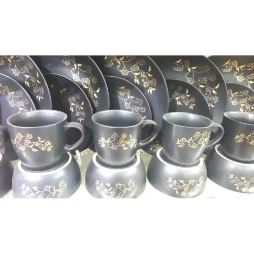 Black Gold Flower Dinner Set 24 Pcs. 