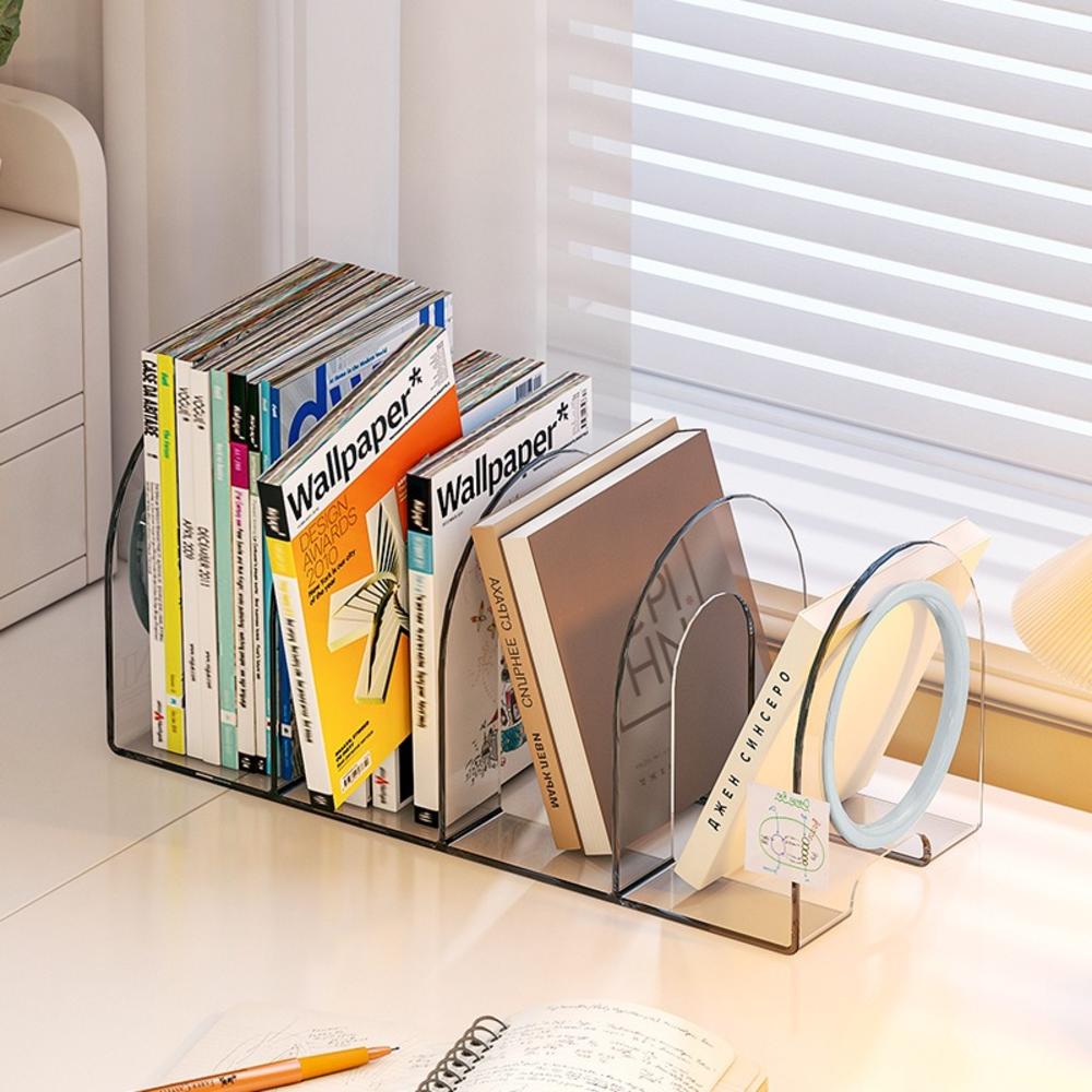 Transparent Bookshelf Modern Acrylic Acrylic Shelf Book Baffle for Home Office Study Room Students Book Organization Display